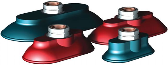Copas de Vacio Planas Ovaladas - Oval Flatfoot Vacuum Cups - Ventosas - DESTACO -